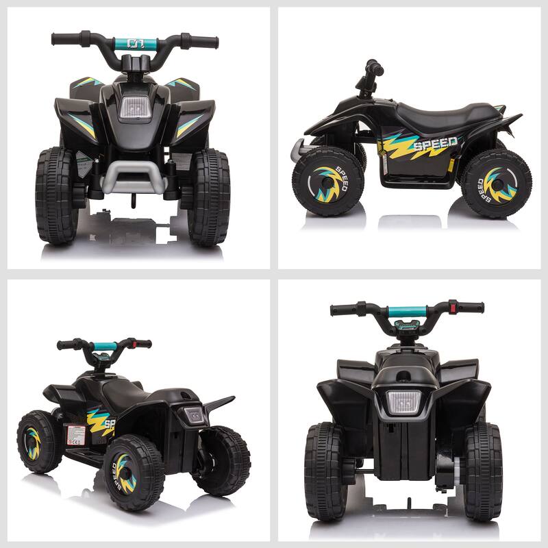 Black Off-Road Vehicle Toy with Four Wear-Resistant Wheels, Cool Electric Motor Vehicle, Ride on Beach Car for Lawn