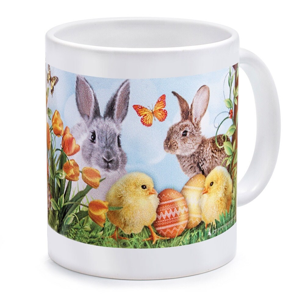 Creature Cups bunny rabbit 11 oz. coffee mug cup Easter blue & white new in  box