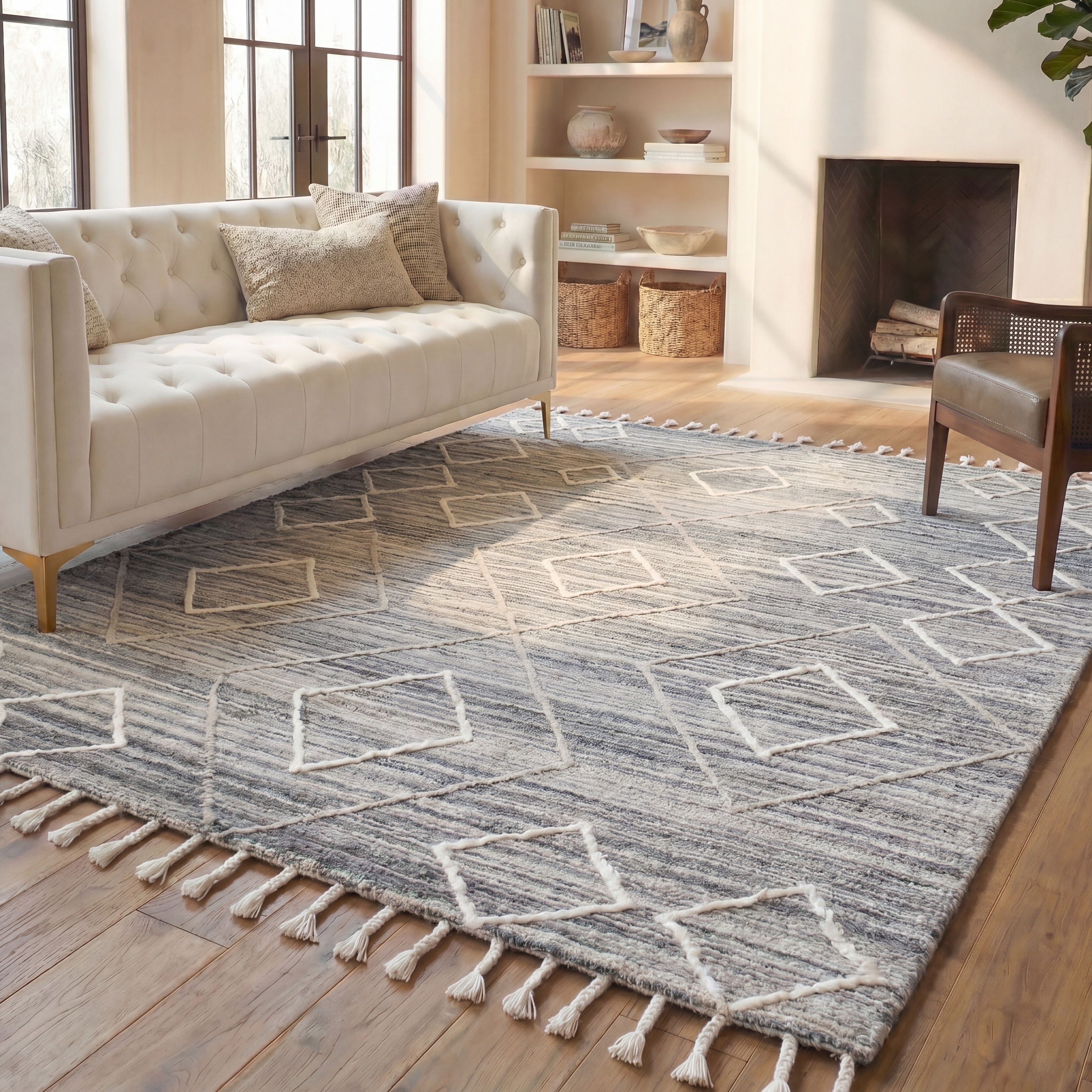 SAFAVIEH Handmade Casablanca Shag Sonoko Tribal Wool Rug