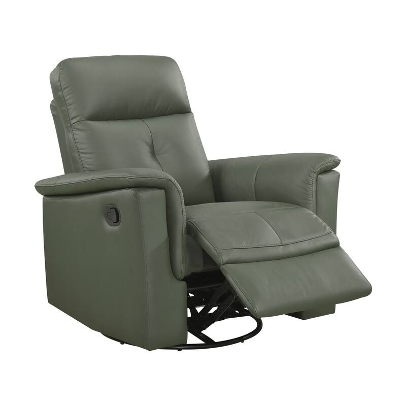 Monte 35.5" Leather Swivel Glider Manual Recliner - 360-Degree Swivel