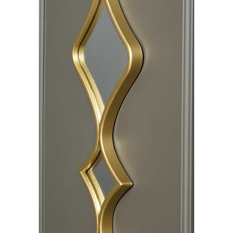 Signature Design by Ashley Harriswood Gold Finish Accent Mirror Set (Set of 2) - 7.44" W x 0.75" D x 50.39" H