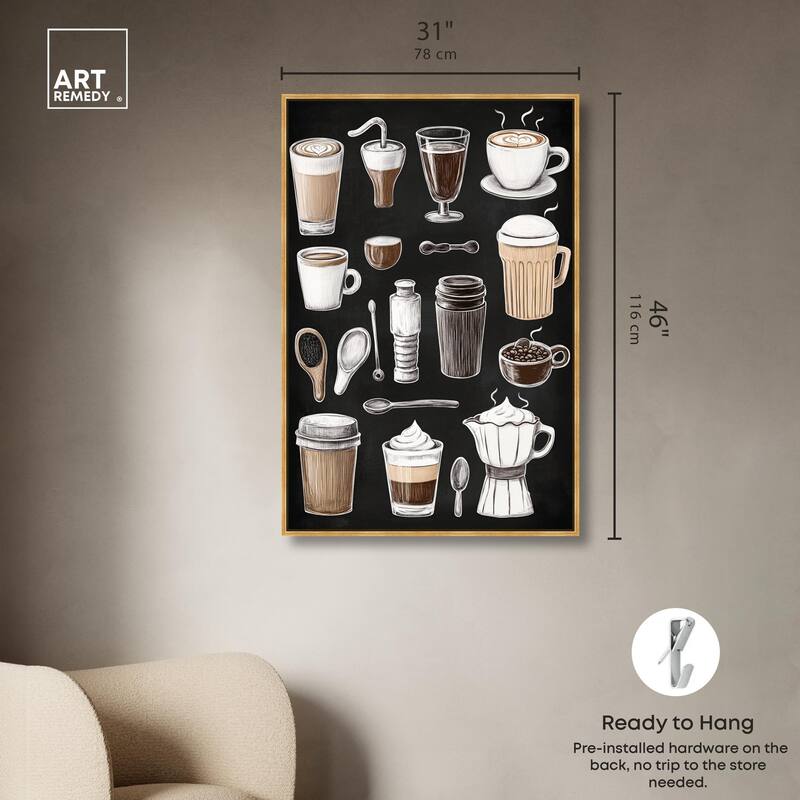 Coffee Chalkboard Canvas by Art Remedy