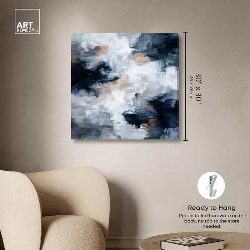 Midnight and Ivory II Canvas by Art Remedy, Gallery Wrapped