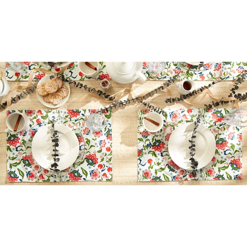 DII Garden Floral Print Outdoor Placemat (Set of 6)