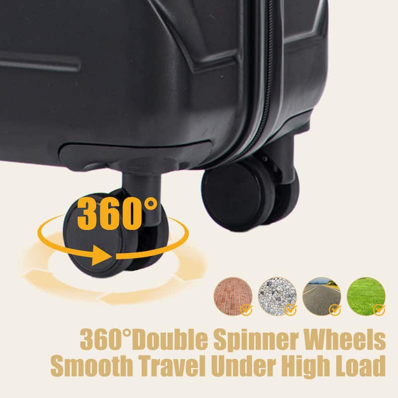 28 Inch Large Checked Luggage, Scratch Resistant Surface Four Multi-Directional Wheels, With Combination Lock and Side Hooks