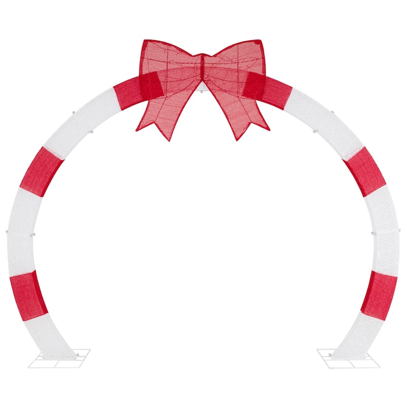 Costway 10.4 FT Christmas Archway with Large Bow & Warm White LED - as pic shows - See Details