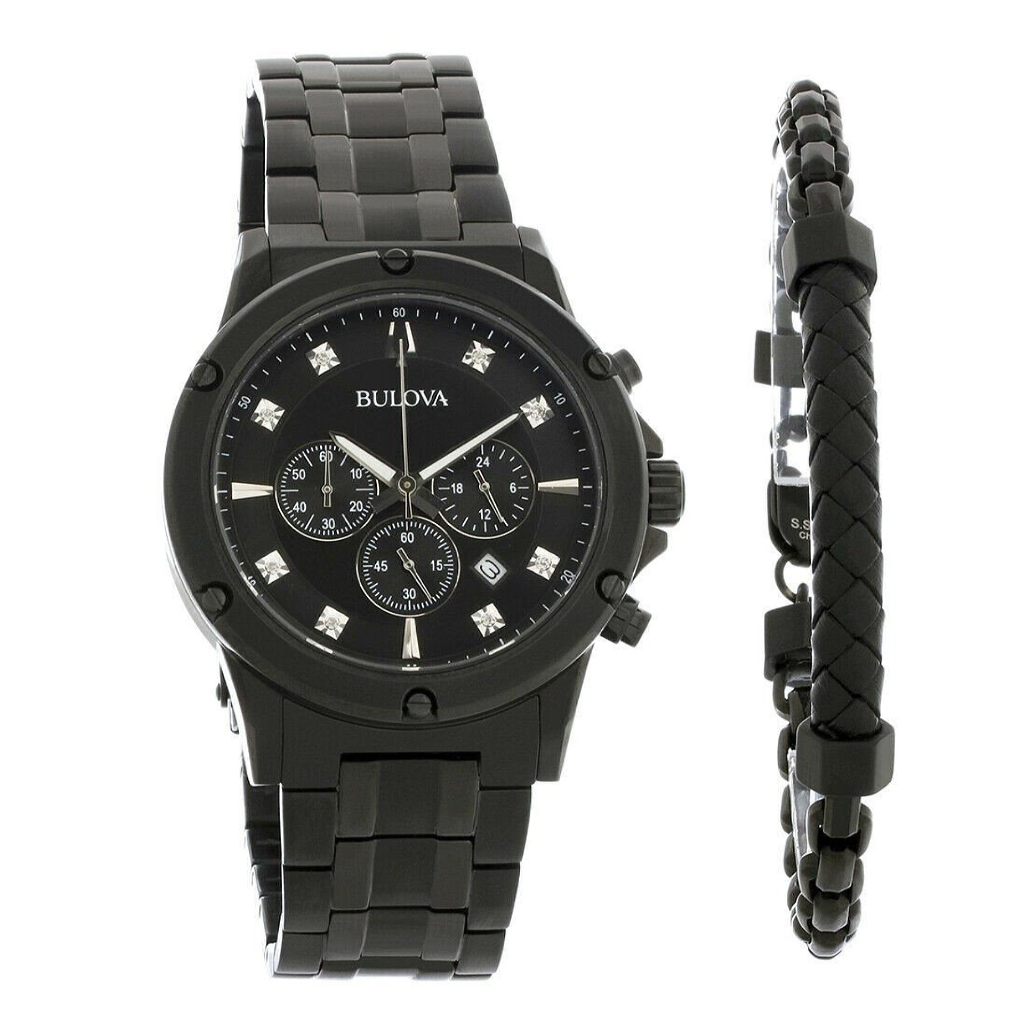 bulova mens watch black