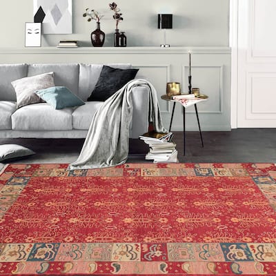 Hand Knotted Nourison Nourmak Rust Soumak Wool Traditional Area Rug - 5' 11'' x 8' 11''