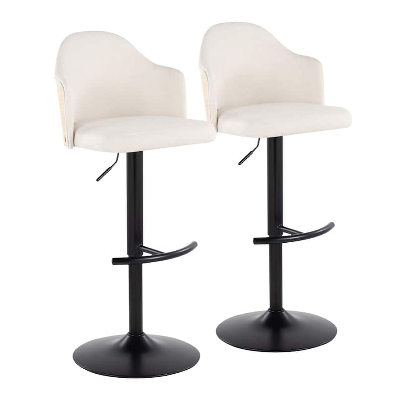 Carson Carrington Valsatra Adjustable Bar Stool with Rounded T Footrest (Set of 2)