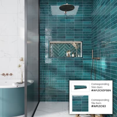 Apollo tile 2.5" x 8" Chateau Glossy Ocean Green Ceramic Tile (5.38 sq ft/case) - 38 Pack