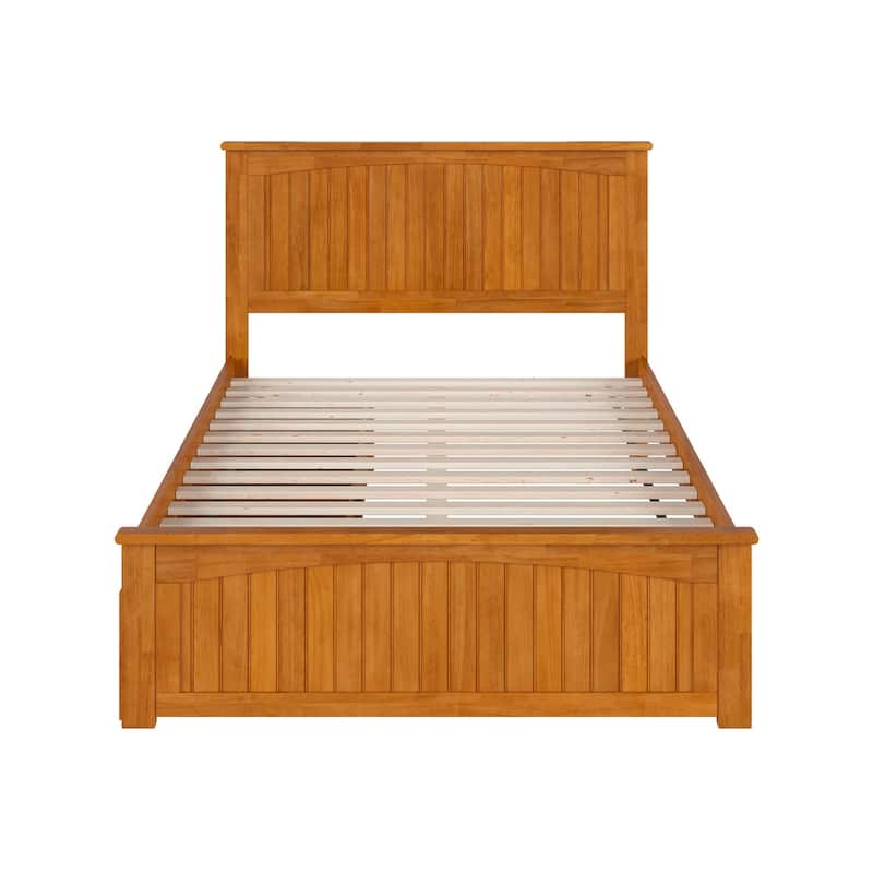 Solid Wood Platform Bed with Footboard & Storage Drawers - Full Size Bed Frame