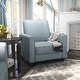 preview thumbnail 22 of 27, Furniture of America Haynes Traditional Wood Padded Recliner Chair Blue