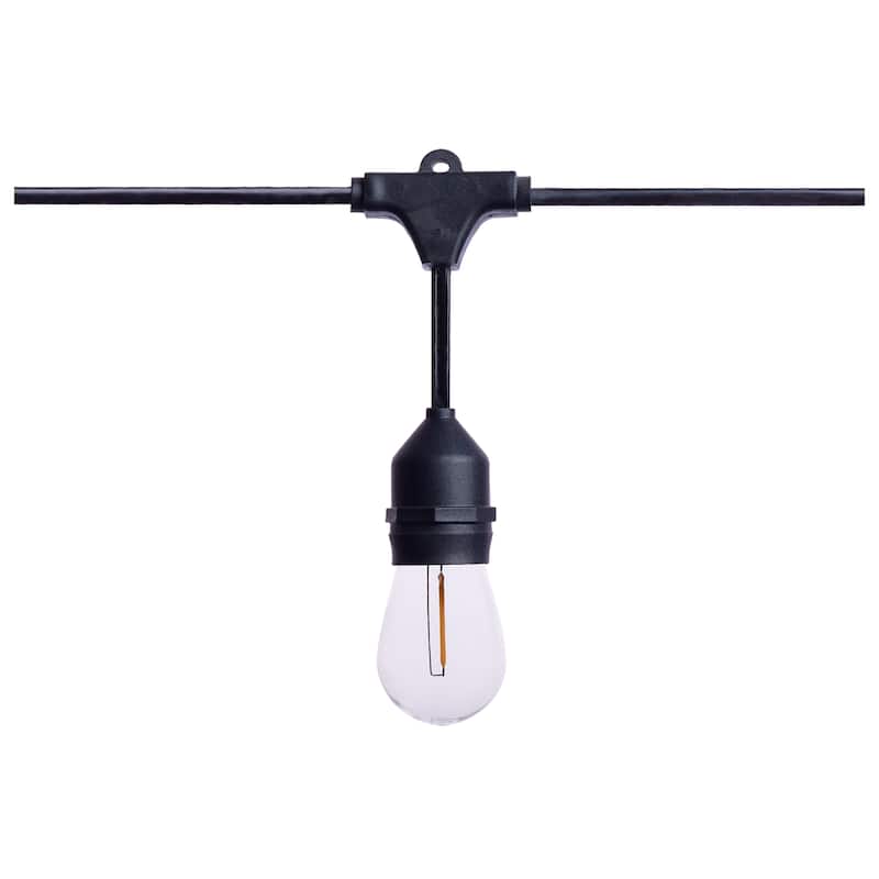 60 Foot LED String Light 24-S14 Lamps Medium Base 2200K CCT Black