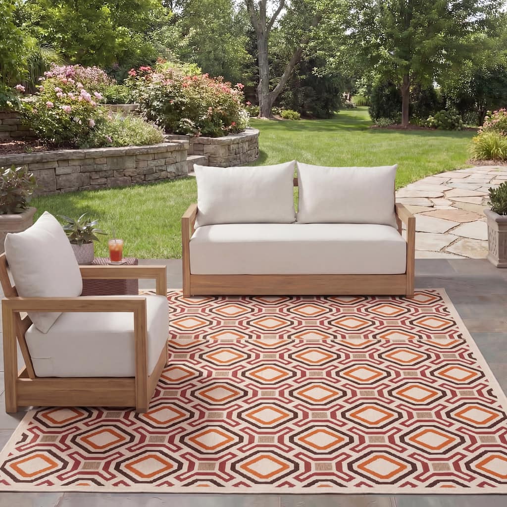 SAFAVIEH Veranda Marjetka Indoor/ Outdoor Waterproof Patio Backyard Rug