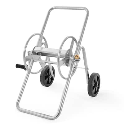 VEVOR Hose Reel Cart Hold Up to 175ft 200ft 250ft & 300ft of 5/8" Hose, Garden Water Hose Carts Steel with Storage Basket
