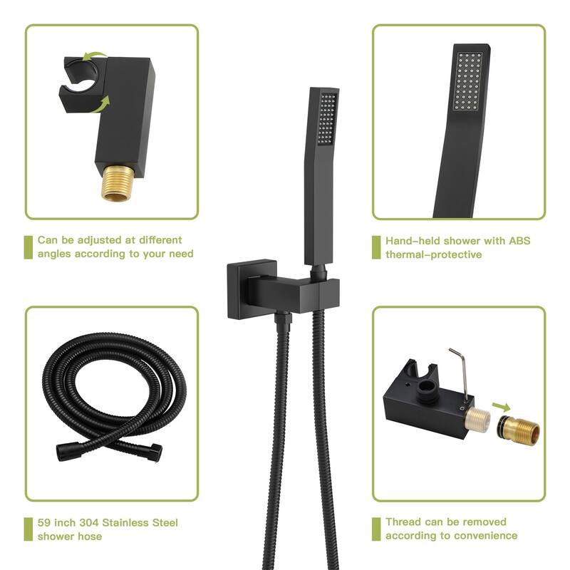 Minimalist Wall Mounted Dual Shower Head Shower Set