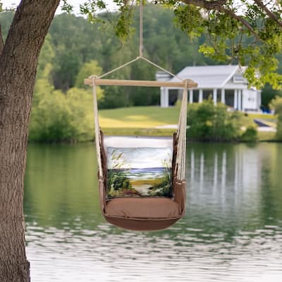 Magnolia Casual Swing Set 4 piece - Chocolate Solid w/ Beach Path