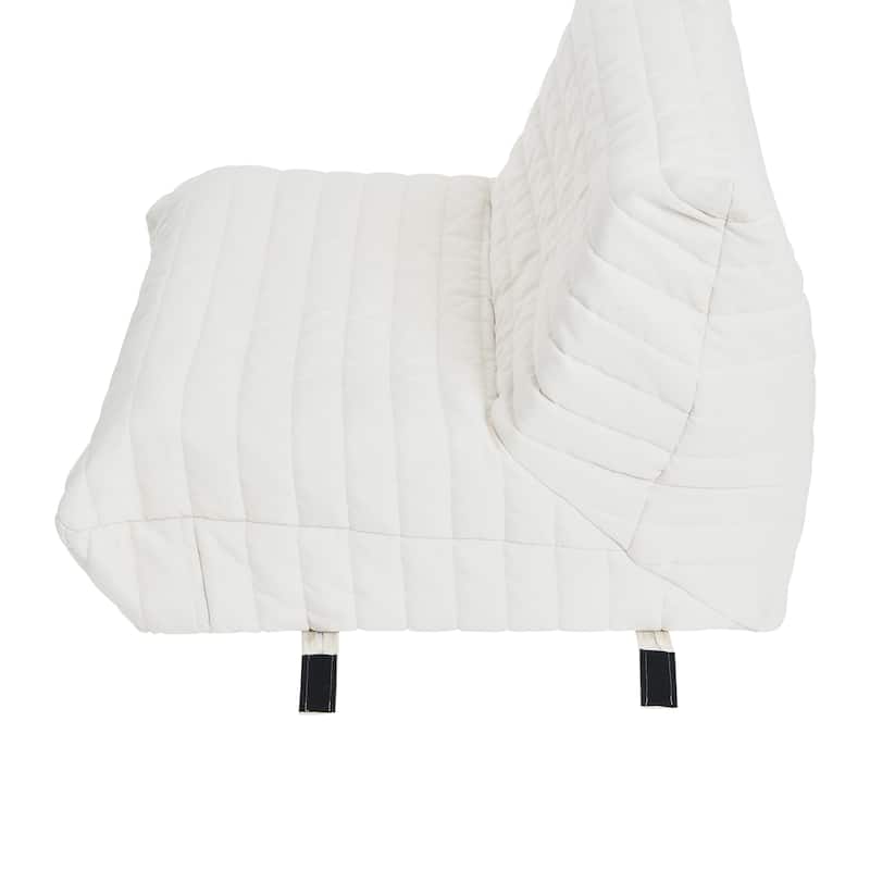 Premium Up-Cycled Memory Foam Chair, Ergonomic Design with Quilted Removable Cover, 70's Bean Bag Chair Alternative