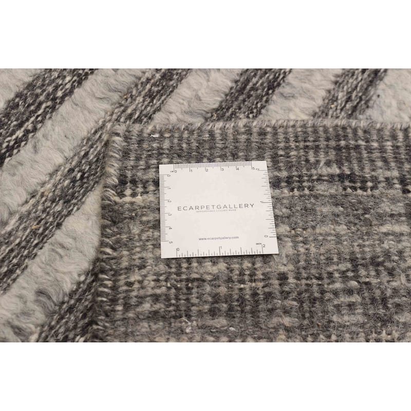 ECARPETGALLERY Hand-knotted Tangier Grey Wool Rug - 5'3 x 7'9