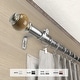 preview thumbnail 4 of 3, InStyleDesign Onyx 1 inch Diameter Adjustable Curtain Rod 120 to 170 inches - Satin Nickel
