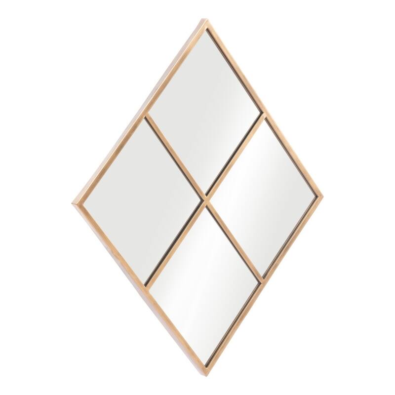 HomeRoots 41" Gold Diamond Steel Framed Accent Mirror - 31.3' X '40.6' X '1.6