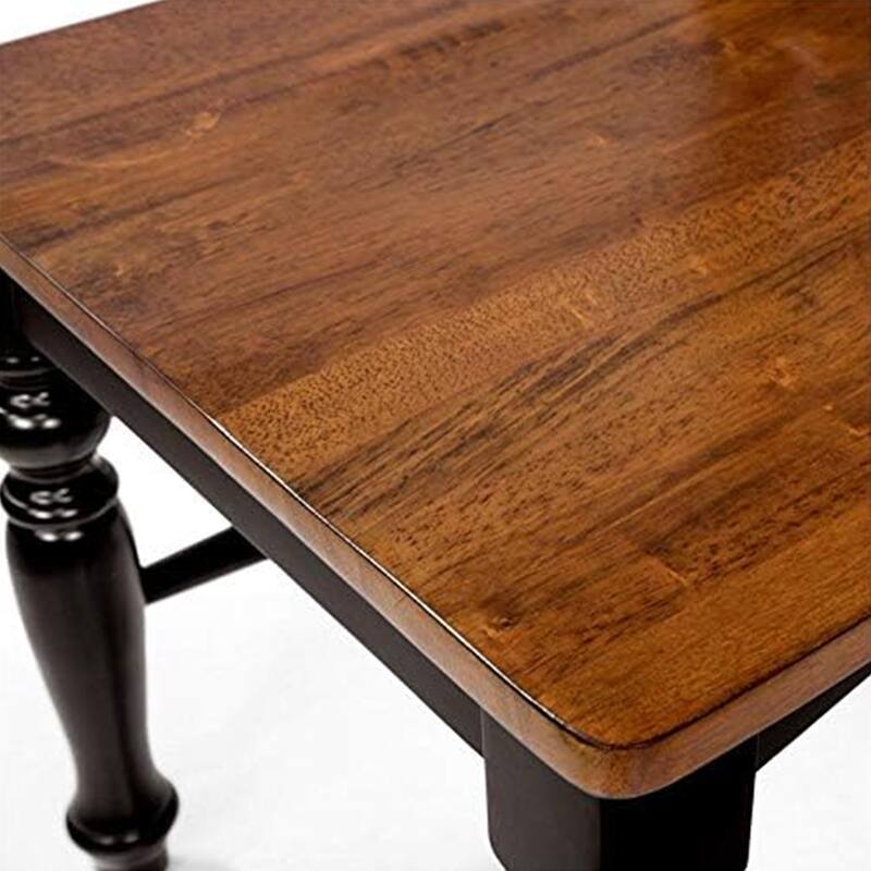 Gin 7pc Dining Table Chair Set, Extendable 60-78 Inch Oak Brown, Black