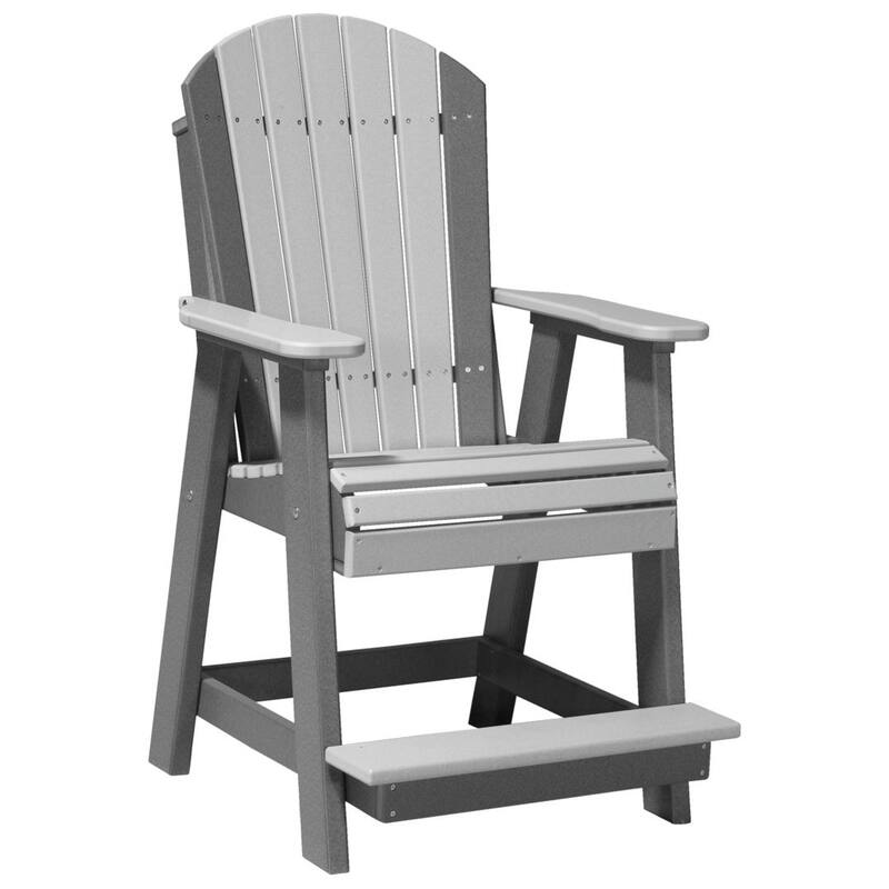 Poly Lumber Adirondack Balcony Chair - Dove Gray & Slate