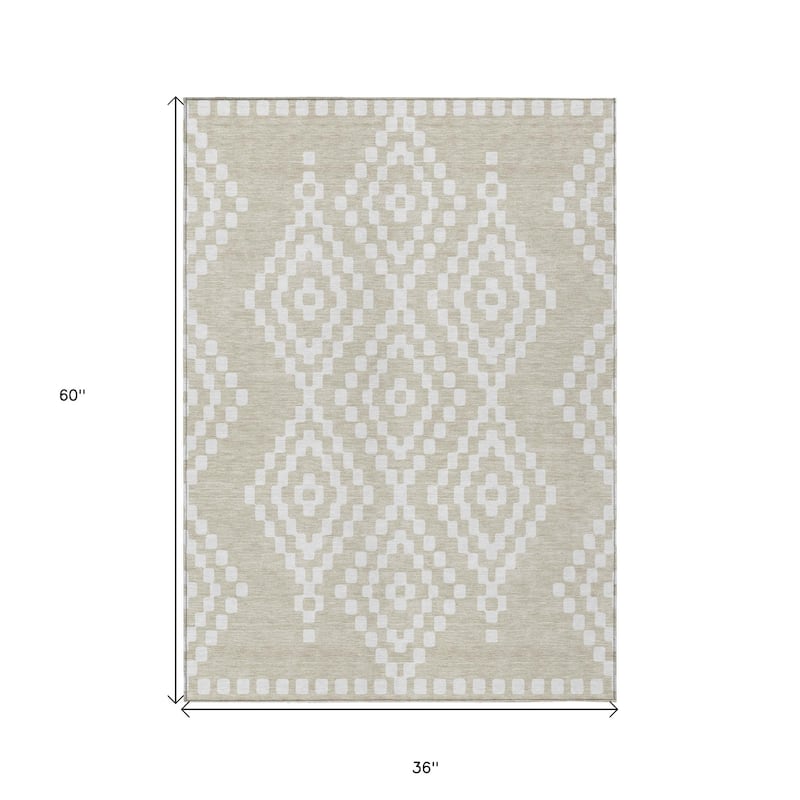 HomeRoots Geometric Transitional Rectangle Outdoor Rug