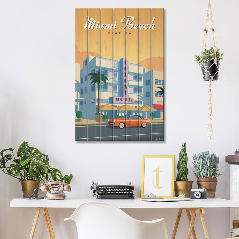 Colony Hotel Print On Wood by IdeaStorm Studios - Multi-Color