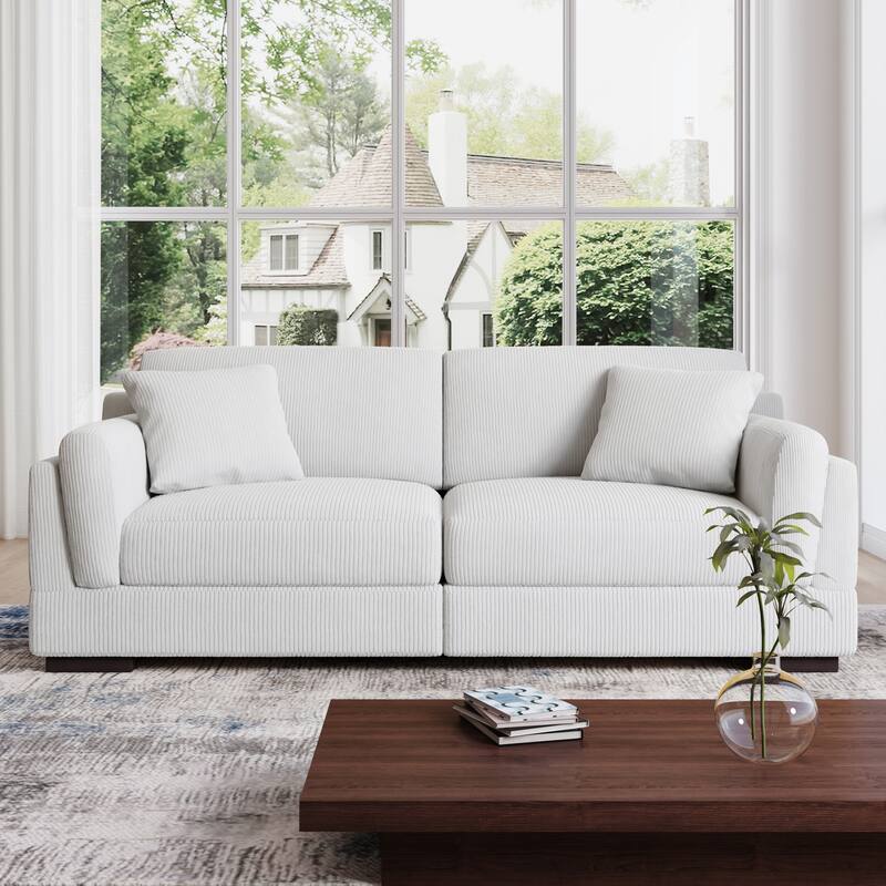 90" Corduroy Modular Sofa Reclining Sectional