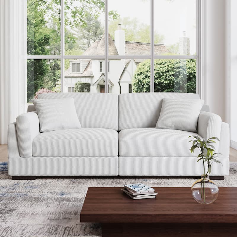90" Loveseat Sofa Modern and Cozy Corduroy Couch
