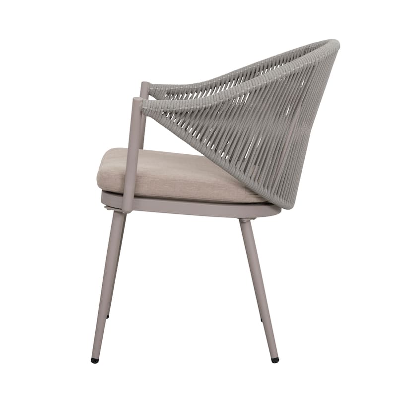 4PCS Woven Rope Conversation Chairs with Cushions