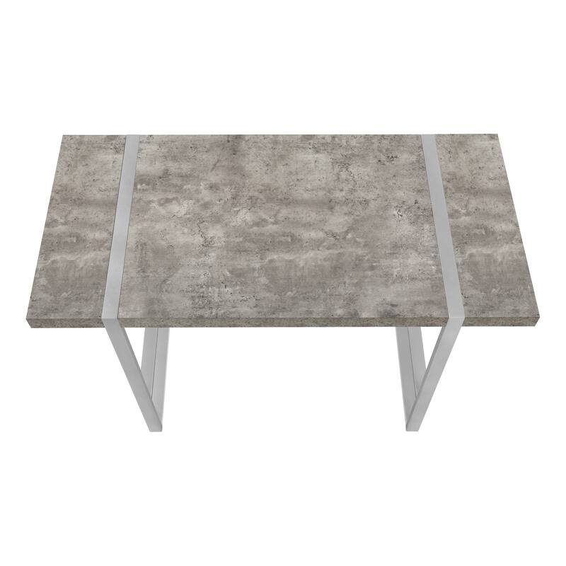 Computer Desk, Home Office, Laptop, 48"l, Work, Grey Concrete Laminate, Grey Metal, Contemporary, Modern