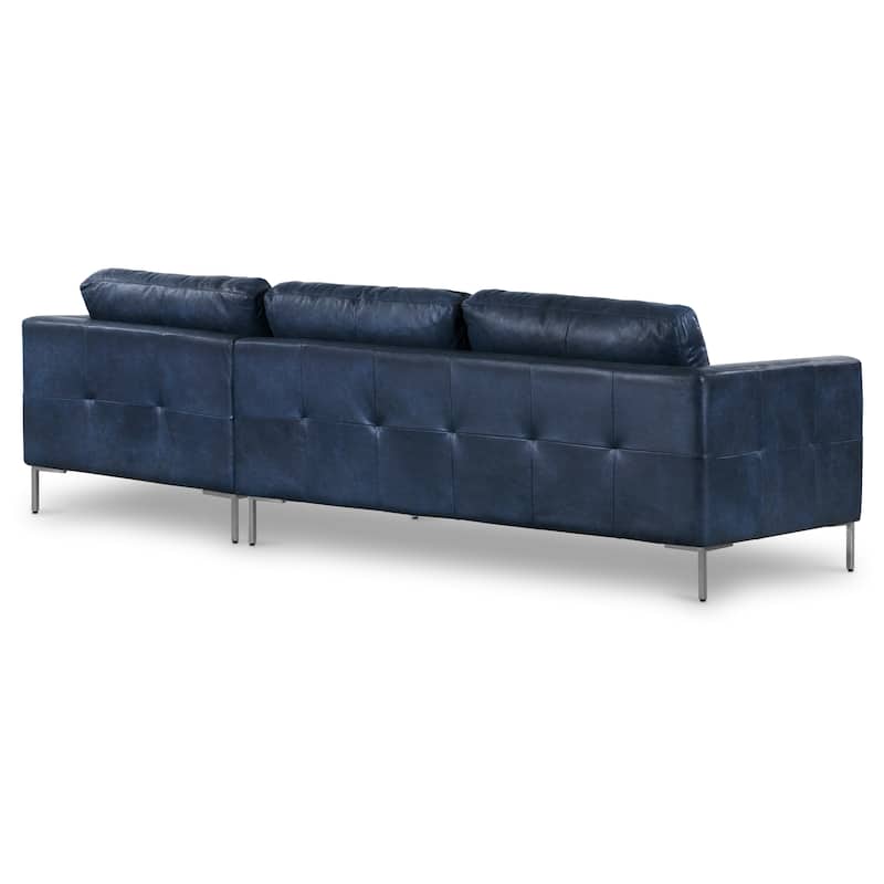 Poly & Bark Calle 114" Right-Facing Sectional - Full Grain Genuine Italian Leather