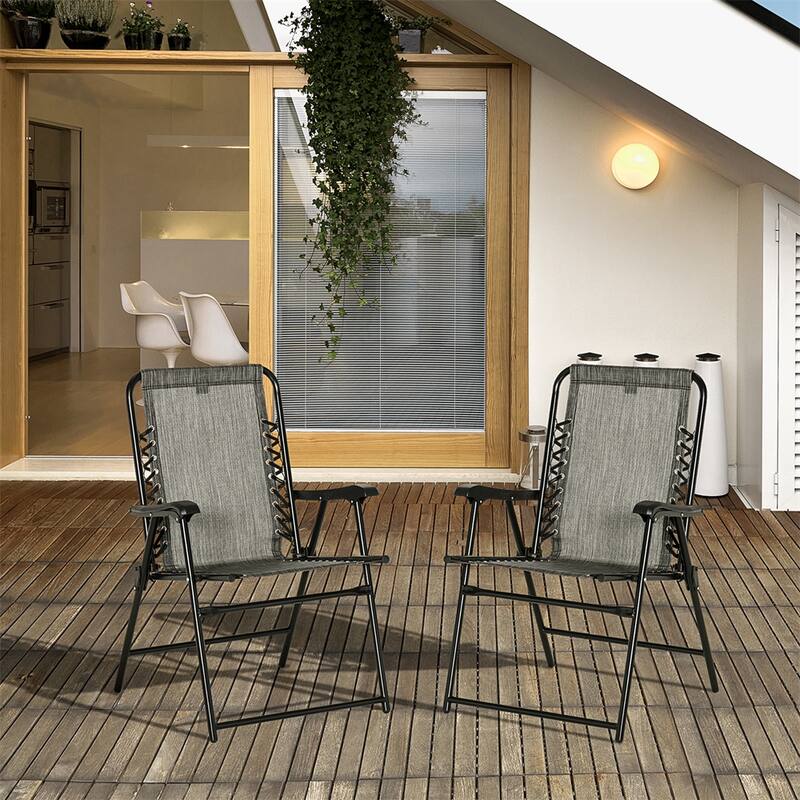 Mesh Fabric Outdoor Folding Chair with Armrest, Foldable and Steel