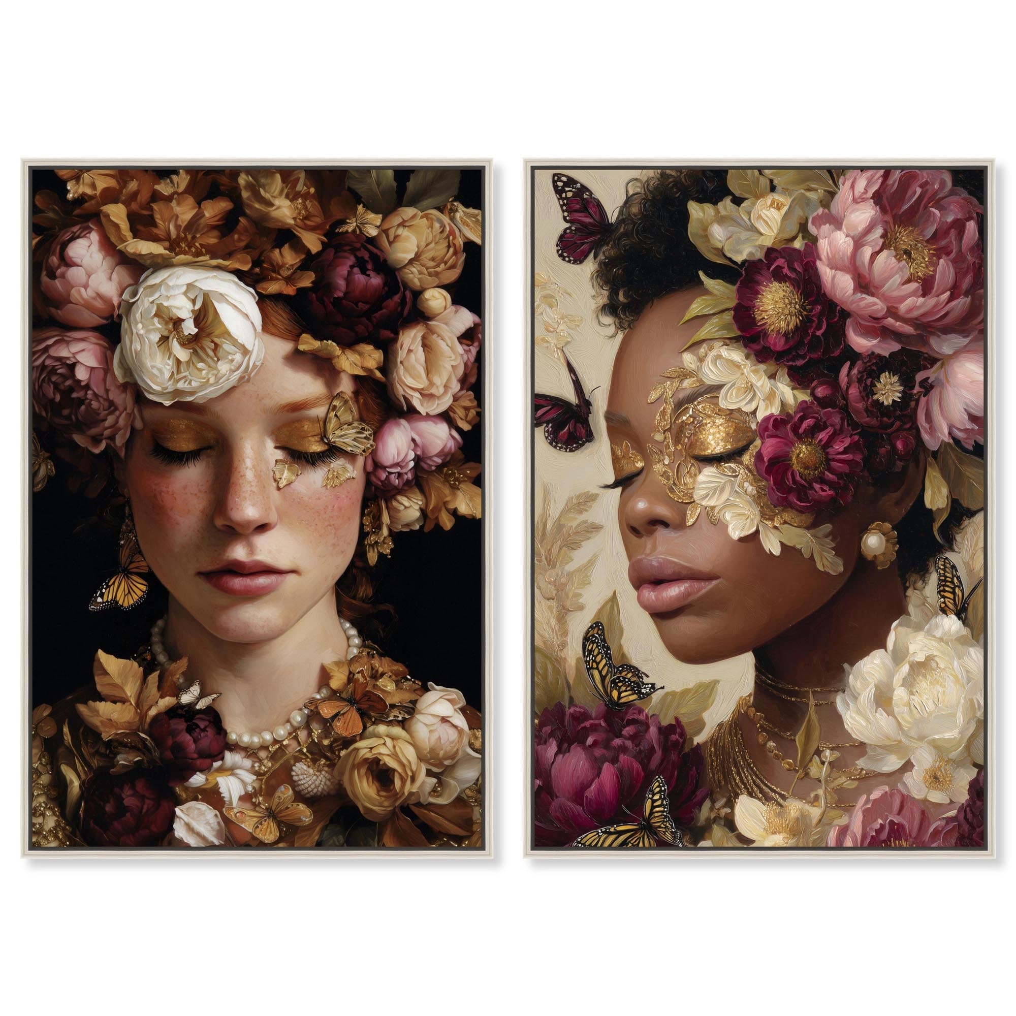 Masquerade Dreams Floral Art Set Canvas Print by Art Remedy