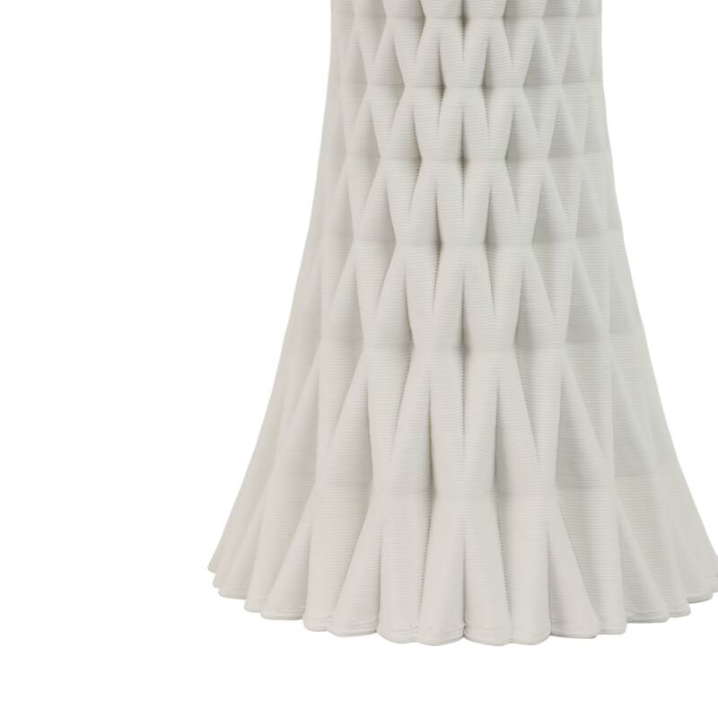 Stone Porcelain Table Lamp Textured Base with Fabric Shade - 26" White - 15" x 15" x 26"