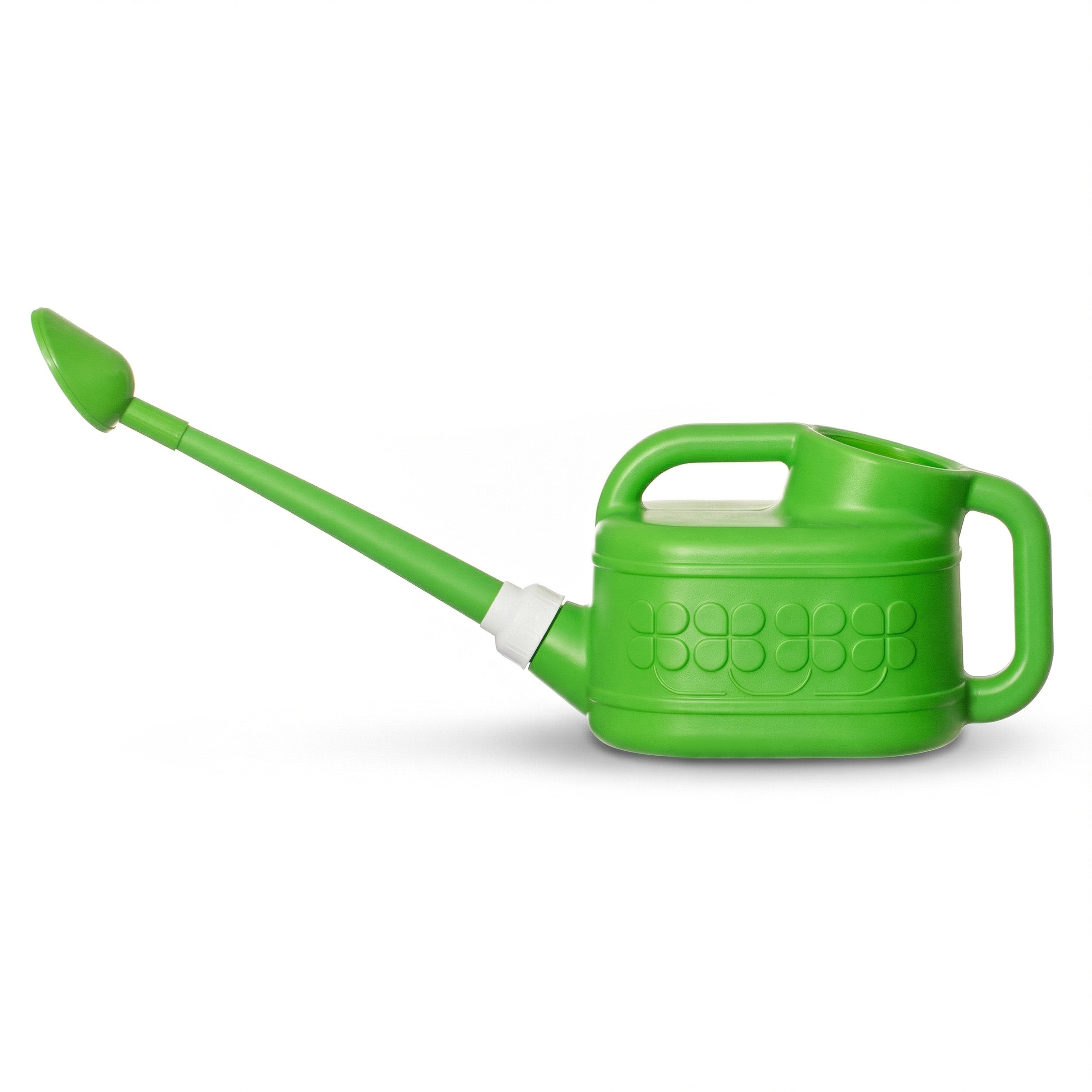 Plastic 1-Gallon Watering Can with Spout and Dual Handle Design, Lawn Maintenance and Yard Gardening, Green