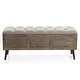 preview thumbnail 4 of 8, Natural Wood Upholstered Bedroom and Entryway Storage Bench - 20.08" H x 47.24" W x 15.75" D