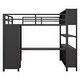 preview thumbnail 14 of 26, Full Size Metal Loft Bed with Wardrobe And L-shaped Desk, Storage Cubes and Shelves for Kids, Teens, Adults