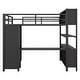 preview thumbnail 14 of 12, Metal Loft Bed with Storage Cubes, Shelves, Wardrobe And L-shaped Desk, Full Size, Black
