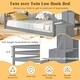 preview thumbnail 8 of 18, Costway Twin Over Twin Low Bunk Bed Solid Wood Floor Bunk Bed Frame