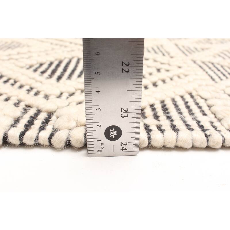 ECARPETGALLERY Braid weave Sienna Beige Wool Rug - 5'0 x 7'6