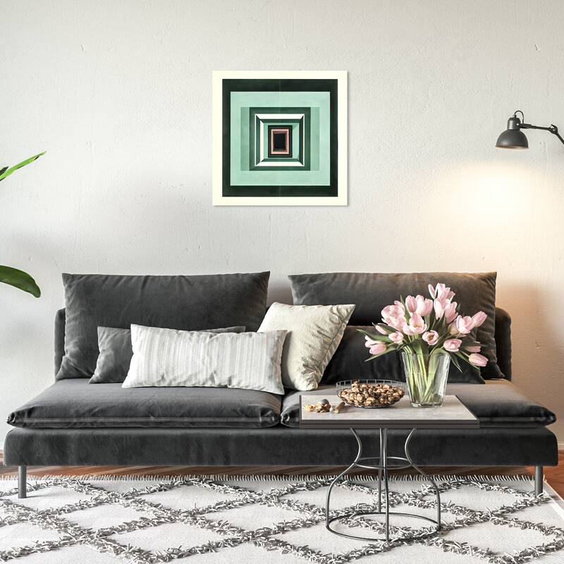 Wynwood Studio Abstract Smells like mint Green and Cream White Modern & Contemporary Wall Art Canvas Print - 20 x 20
