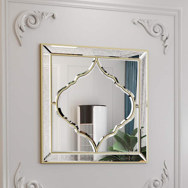 Square Glass Bathroom Wall Vanity Mirror - 24"