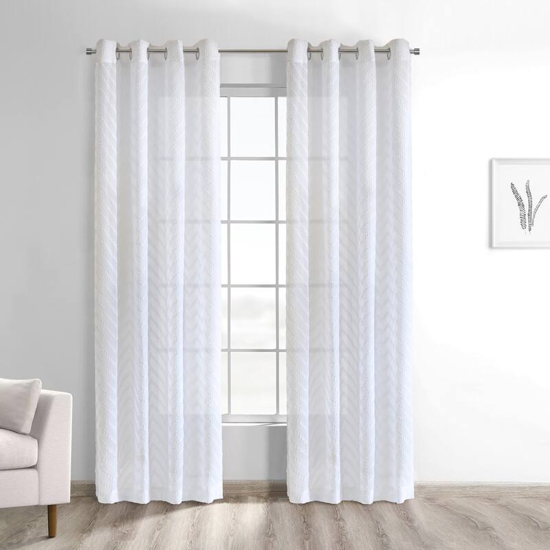 Regina Sheer Grommet Curtain Panel - White - 52" x 63"