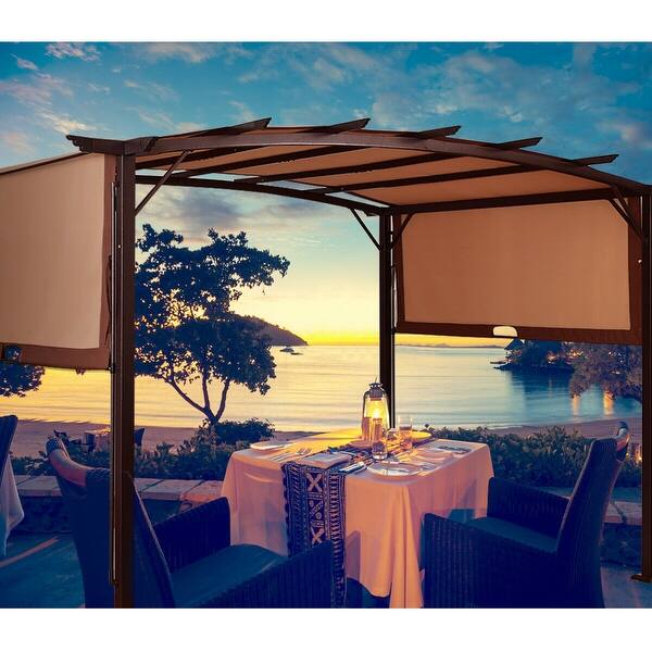 Shop Gymax 12 X 9 Pergola Kit Metal Frame Gazebo Canopy Cover Patio Overstock 21211346