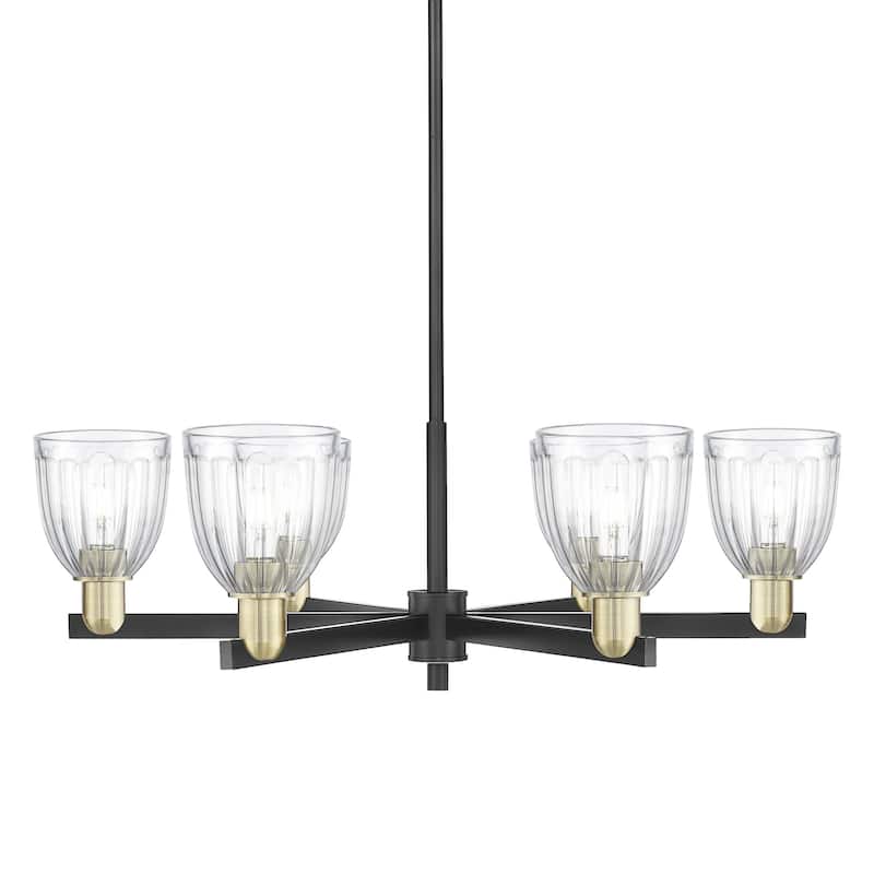 Innovations Lighting 716-6CR-12-36 Brookfield Chandelier Brookfield 6 - Black Antique Brass / Clear