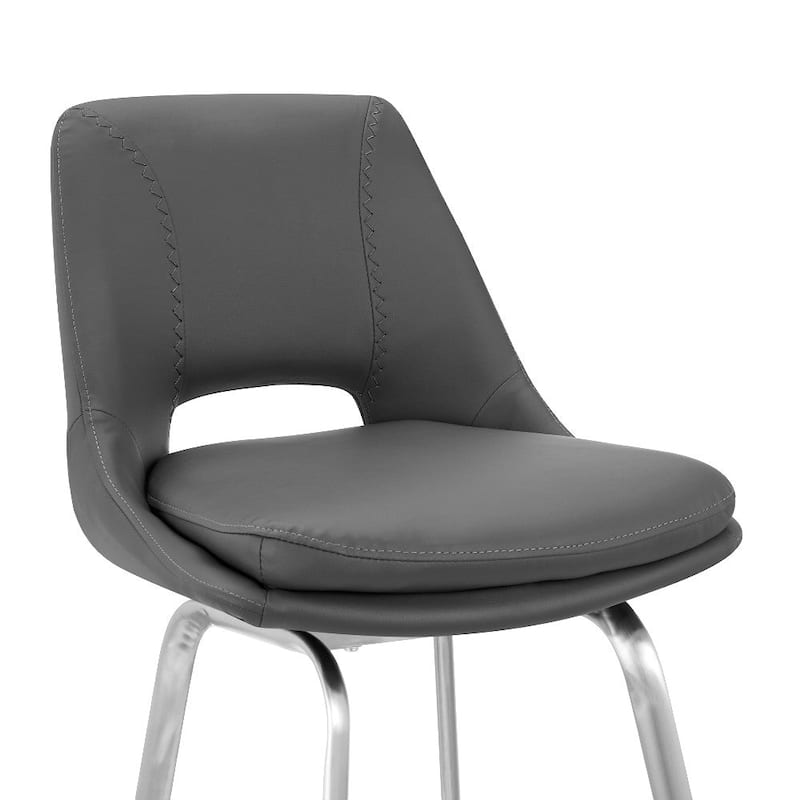 30 Inch Open Back Leatherette Swivel Bar Stool