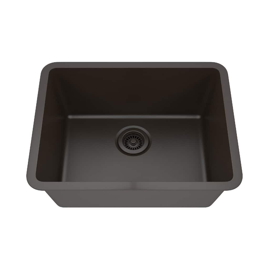 23 Inch Lexicon Platinum Quartz Composite Drop-in Undermount Single Bowl Galaxy Mocha Kitchen Sink LP-2318-M-SO